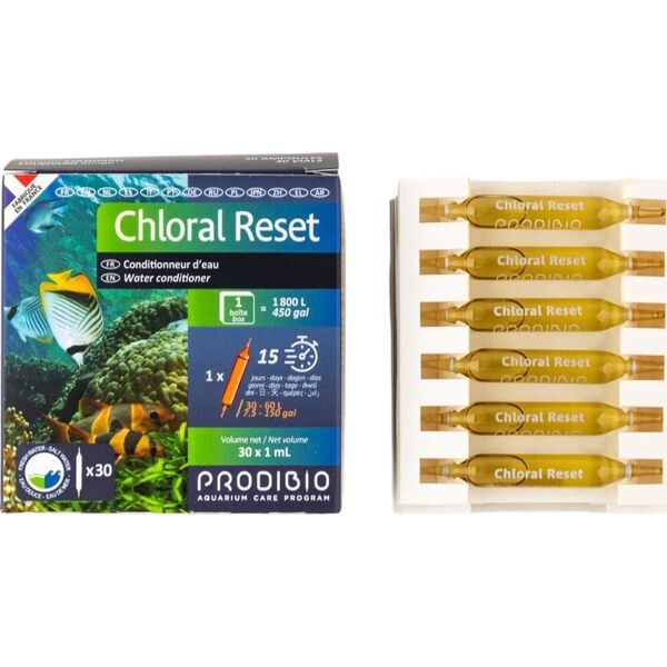 PRODIBIO Chloral Reset 30 ampułek uzdatnia wodę z kranu akw. słodkowodne i morskie