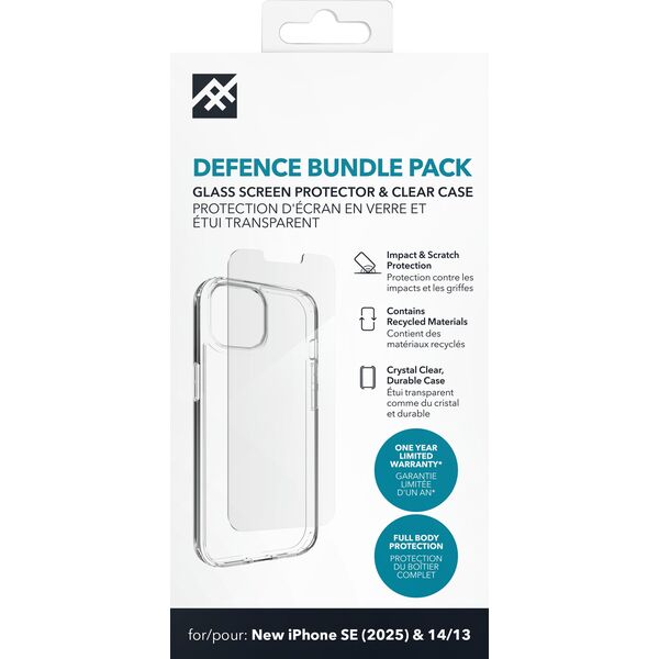 ZAGG IF Defence Bundle - προστατευτική θήκη και προστατευτικό γυαλί για iPhone 16e (2025) / 15 / 14 / 13 (διάφανο)