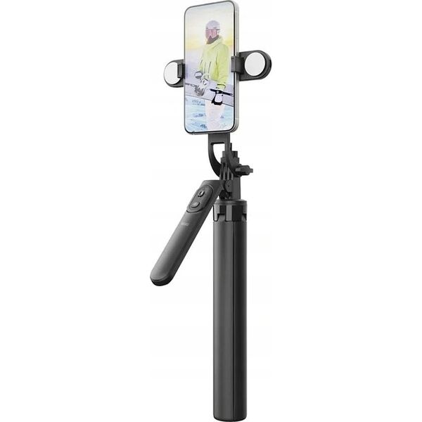 WiWU - Selfie stick Wi-SE012 με λειτουργία τρίποδου και διπλό, ενσωματωμένο LED φωτισμό