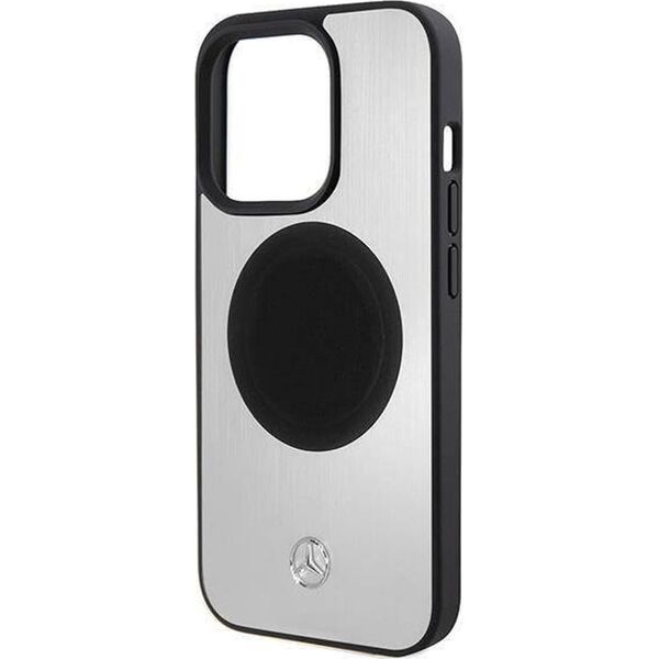 Mercedes MEHMP15X23ACMS iPhone 15 Pro Max 6.7" ασημί/ασημένιο σκληρή θήκη Δέρμα&Αλουμίνιο MagSafe