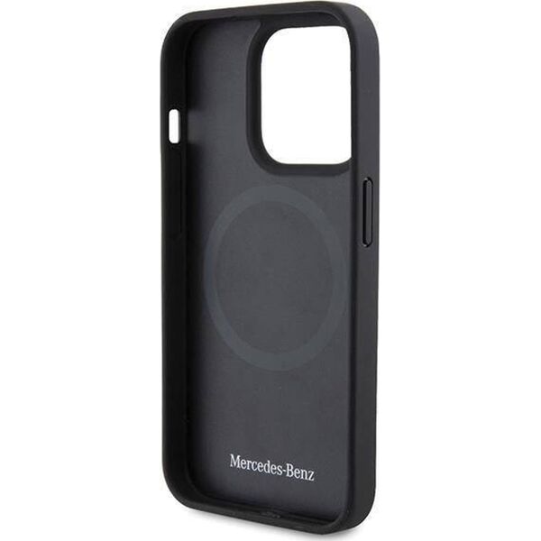 Mercedes MEHMP15X23ACMS iPhone 15 Pro Max 6.7" ασημί/ασημένιο σκληρή θήκη Δέρμα&Αλουμίνιο MagSafe