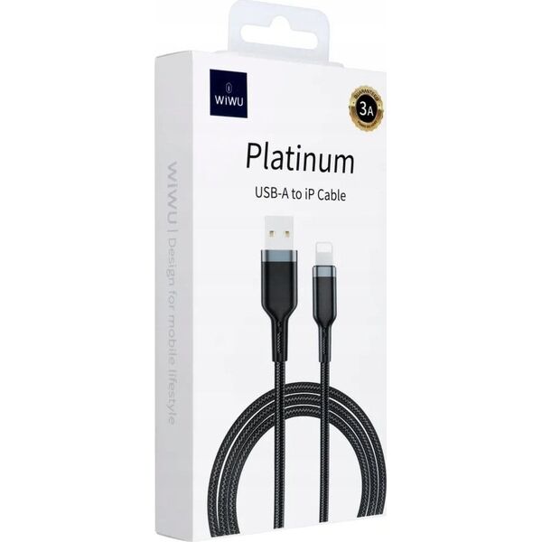 WiWU - Καλώδιο USB σειράς Platinum Wi-C019 USB A σε Lightning 3A 1,2m - μαύρο