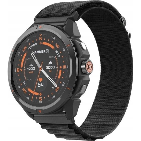 Hammer Watch 2 | Έξυπνο ρολόι | GPS (δορυφόρος) | AMOLED | 1.5" | Αδιάβροχο | Μαύρο