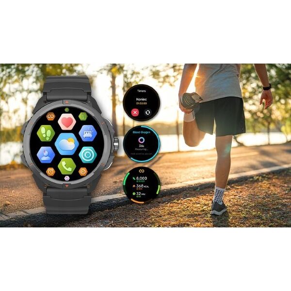 Hammer Watch 2 | Έξυπνο ρολόι | GPS (δορυφόρος) | AMOLED | 1.5" | Αδιάβροχο | Μαύρο