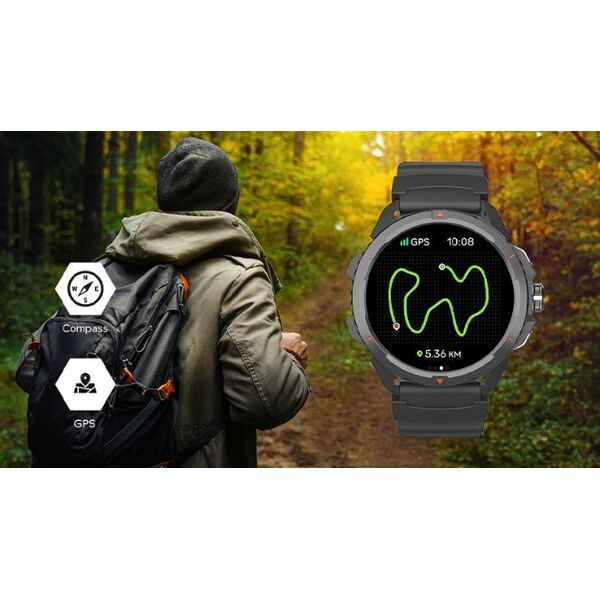 Hammer Watch 2 | Έξυπνο ρολόι | GPS (δορυφόρος) | AMOLED | 1.5" | Αδιάβροχο | Μαύρο