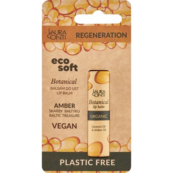 EcoSoft, Βάλσαμο για τα χείλη, Botanical Organic, ZERO WASTE, Κεχριμπάρι, 7,2 ml