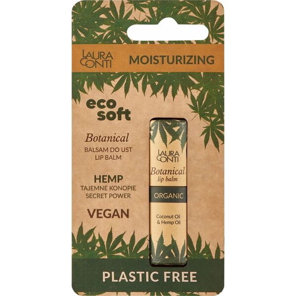 EcoSoft, Βάλσαμο για τα χείλη, Botanical Organic, ZERO WASTE, Κάνναβη, 7,2 ml