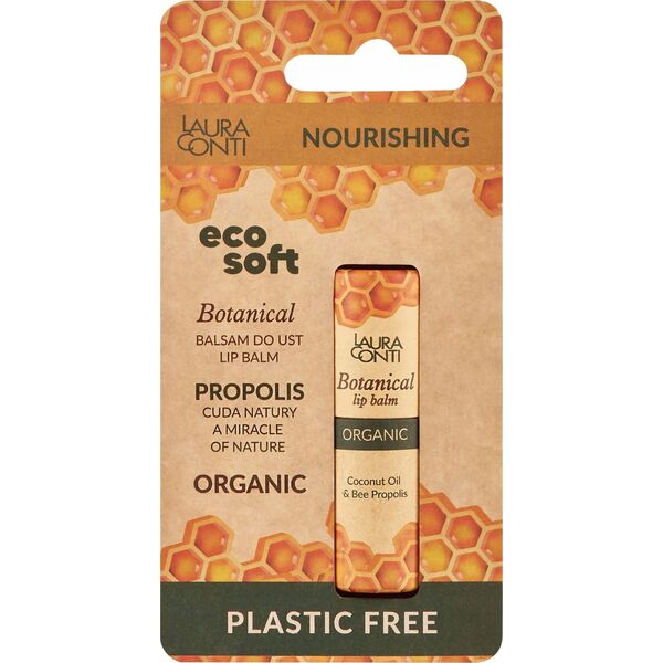 EcoSoft, Βάλσαμο για τα χείλη, Botanical Organic, ZERO WASTE, Πρόπολη, 7,2 ml
