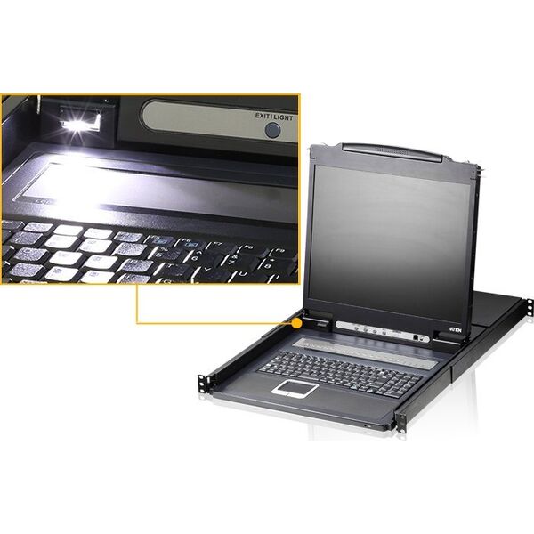Διακόπτης KVM ATEN CL1308N Δυνατότητες τοποθέτησης σε ράφι Μαύρο