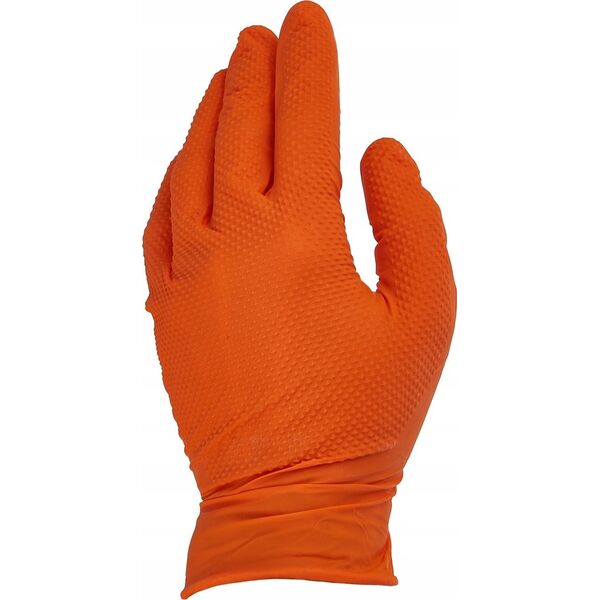Νιτριλοειδή γάντια SOLID GRIP 50τμχ. μ. XXL πορτοκαλί (10)