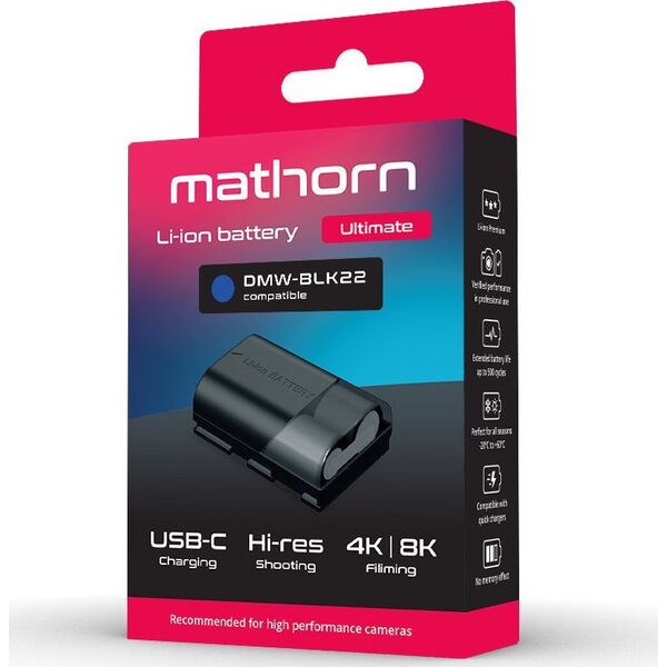 Μπαταρία Mathorn MB-254 Ultimate 2600mAh USB-C αντικατάσταση DMW-BLK22 (Νέο!)