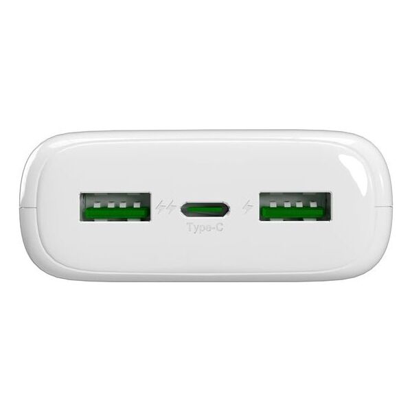 Powerbank Puro DAILY 20 PLUS 20000mAh 2x USB-A / 1x USB-C 22.5W PD AFC - λευκό