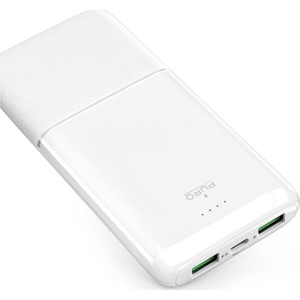 Φορητός φορτιστής Puro DAILY 10 PLUS 10000mAh 2x USBA / 1x USB-C 22.5W - λευκός
