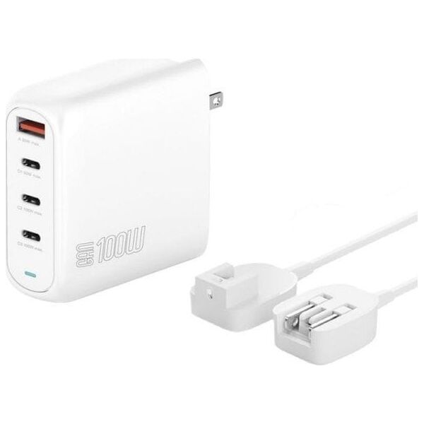 Ładowarka sieciowa 4smarts Flex Pro 100W 3xUSB-C + 1xUSB-A Travel Edition biała