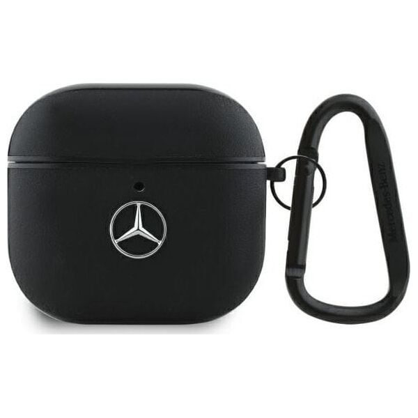Mercedes MEA4CSLBK AirPods 4 cover       czarny/black Leather Metal Logo