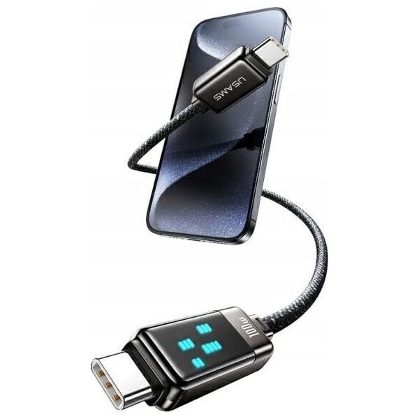 Καλώδιο USB-C σε USB-C 100W 1.2m USAMS Καλώδιο Γρήγορης Φόρτισης Δεδομένων Κράμα Ψευδαργύρου Σειρά Meteor SJ744USB02 (US-SJ744)