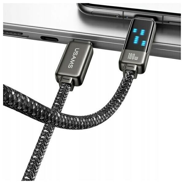 Καλώδιο USB-C σε USB-C 100W 1.2m USAMS Καλώδιο Γρήγορης Φόρτισης Δεδομένων Κράμα Ψευδαργύρου Σειρά Meteor SJ744USB02 (US-SJ744)