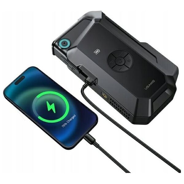 USAMS Jumpstarter Powerbank 8000mAh + ενσωματωμένος φακός μαύρο/black ZB287