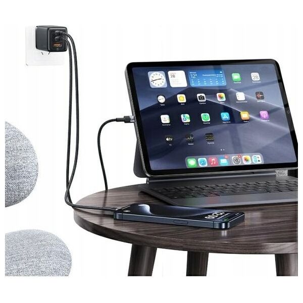 Καλώδιο USAMS USB-C σε USB-C 60W 1.2m Καλώδιο Δεδομένων από Κράμα Αλουμινίου Σειρά SY SJ724USB01 (US-SJ724)