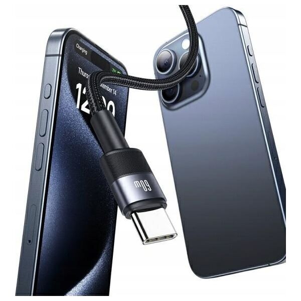 Καλώδιο USAMS USB-C σε USB-C 60W 1.2m Καλώδιο Δεδομένων από Κράμα Αλουμινίου Σειρά SY SJ724USB01 (US-SJ724)