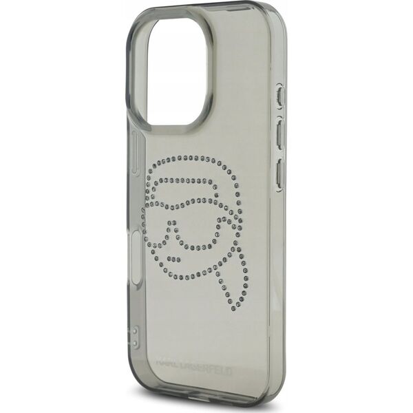 Θήκη Karl Lagerfeld IML Rhinestones Karl Head για iPhone 16 Pro μαύρο