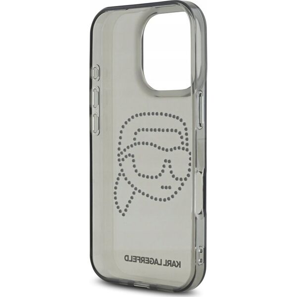 Θήκη Karl Lagerfeld IML Rhinestones Karl Head για iPhone 16 Pro μαύρο