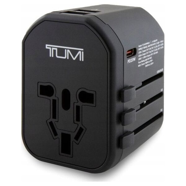 Προσαρμογέας ταξιδιού TUMI TUTA20WMSLK 20W USB-C / 2xUSB-A μαύρο