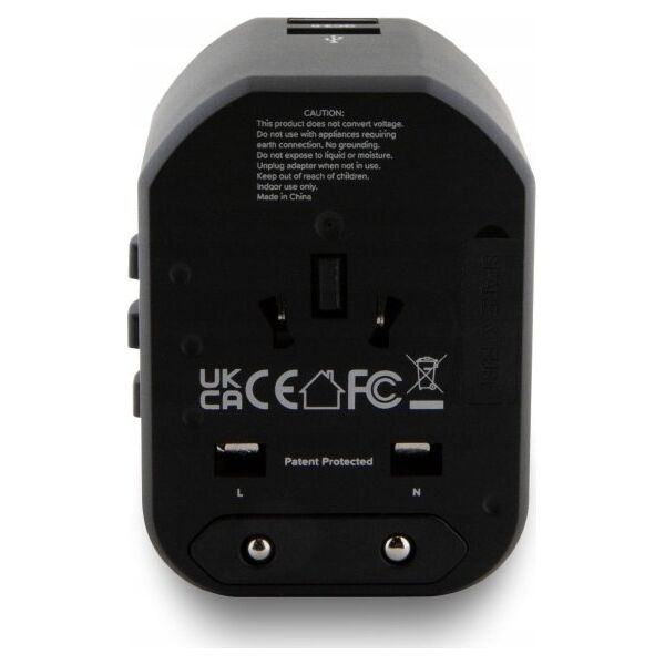 Προσαρμογέας ταξιδιού TUMI TUTA20WMSLK 20W USB-C / 2xUSB-A μαύρο