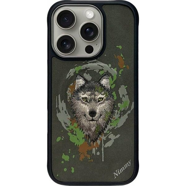 Θήκη MagSafe Nimmy Wolf για iPhone 16 Pro σκούρο γκρι