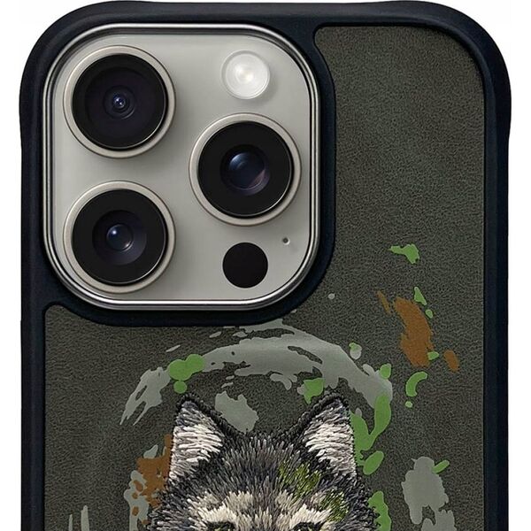 Θήκη MagSafe Nimmy Wolf για iPhone 16 Pro σκούρο γκρι