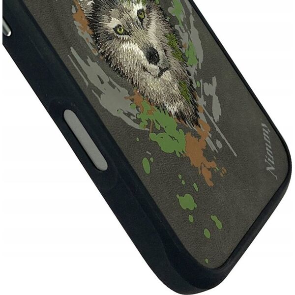 Θήκη MagSafe Nimmy Wolf για iPhone 16 Pro σκούρο γκρι