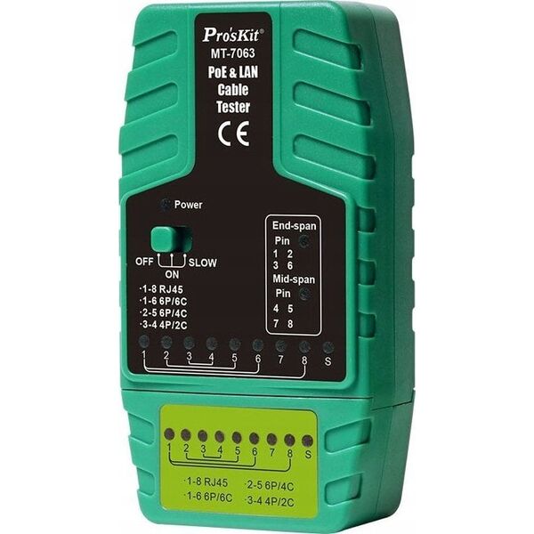 PoE και LAN καλωδίων δικτύου tester, RJ11/RJ12/RJ45, Pros'sKIt