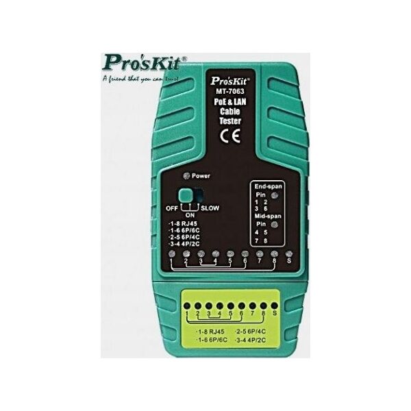 PoE και LAN καλωδίων δικτύου tester, RJ11/RJ12/RJ45, Pros'sKIt