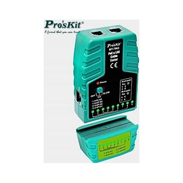 PoE και LAN καλωδίων δικτύου tester, RJ11/RJ12/RJ45, Pros'sKIt