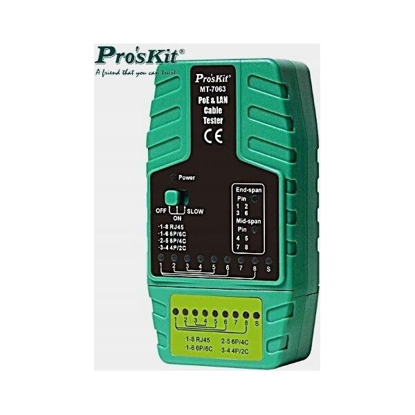 PoE και LAN καλωδίων δικτύου tester, RJ11/RJ12/RJ45, Pros'sKIt