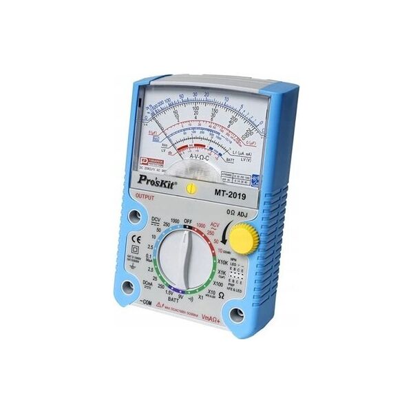 Αναλογικό πολύμετρο 0.1-1000V AC/DC, 0.05-250mA DC, με μέτρηση αντίστασης και χωρητικότητας, τρανζίστορ, διόδων, δοκιμή κυκλώματος, Pro'sKit