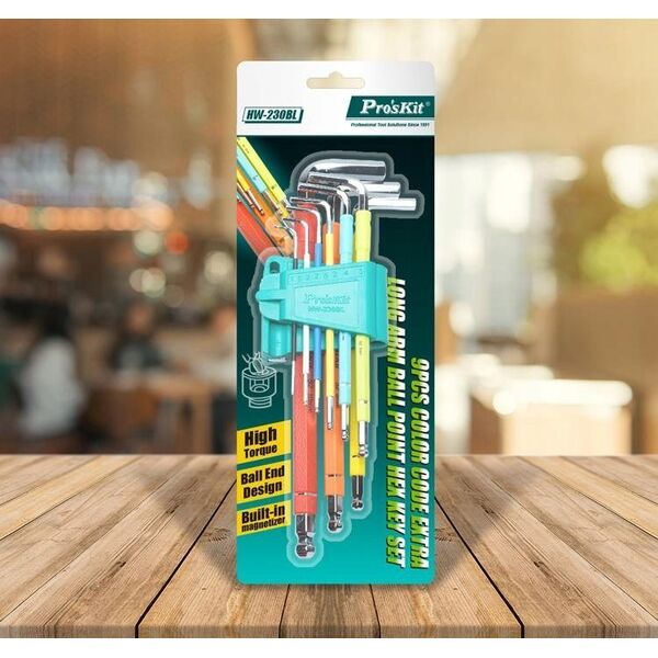 Σετ κλειδιών Allen 9 τεμ. χρωματιστά HW-230BL Pro'Skit