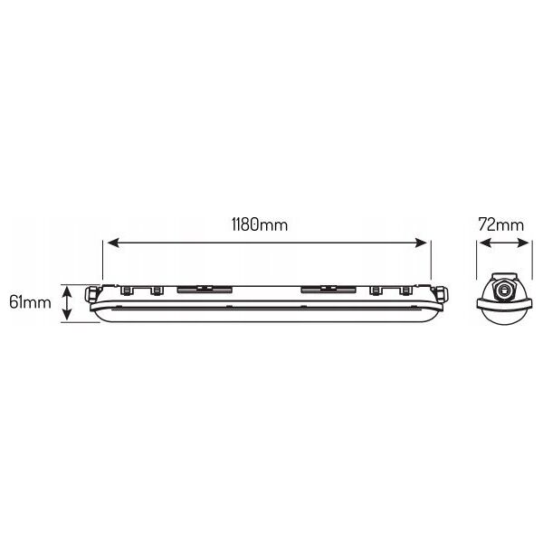 Ερμητικός φωτιστικός TRI-PROOF, 230Vac, 40W, 150lm/W, 118cm, IP65, IK08, 5000K, LINKER, LED line PRIME