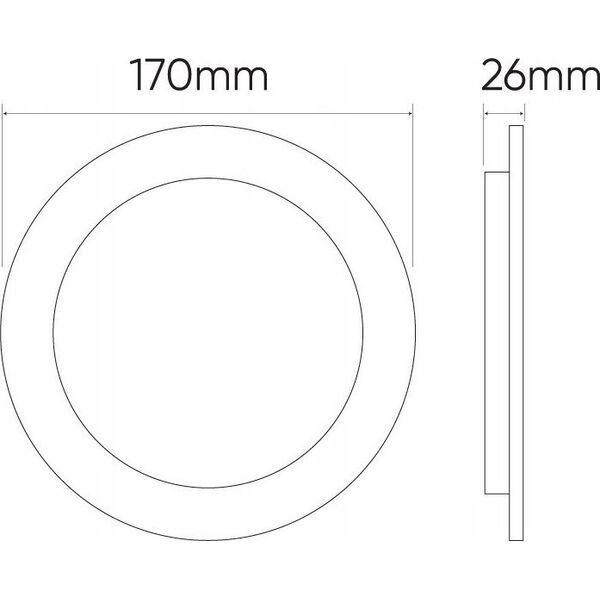 Ενσωματωμένο LED φωτιστικό, 230Vac, 18W, 1900lm, ουδέτερο λευκό 4000K, στρογγυλό, MOLLY, LED line LITE