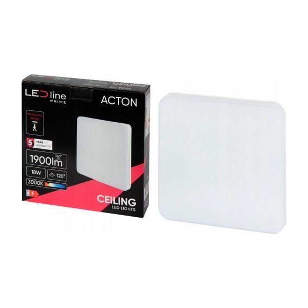 LED φωτιστικό, επιφανειακό, ACTON 18W 1900lm 3000K IP54 τετράγωνο