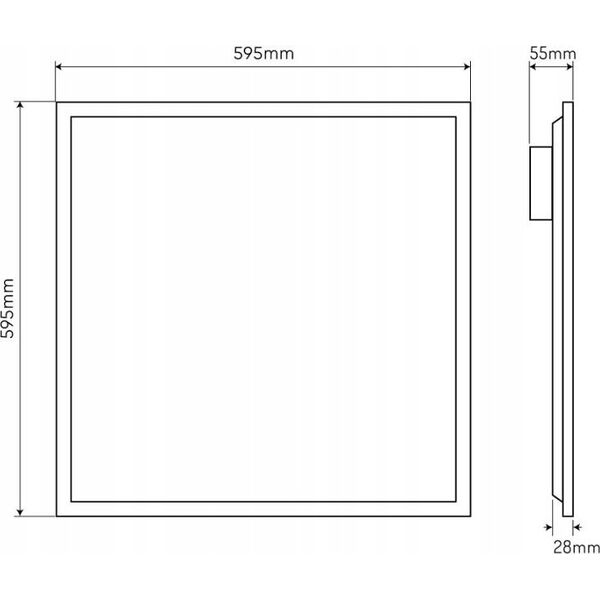 LED φωτιστικό πάνελ 40W, 60x60cm, 4800lm, 120lm/W, ουδέτερο λευκό 4000K, LED line PRIME