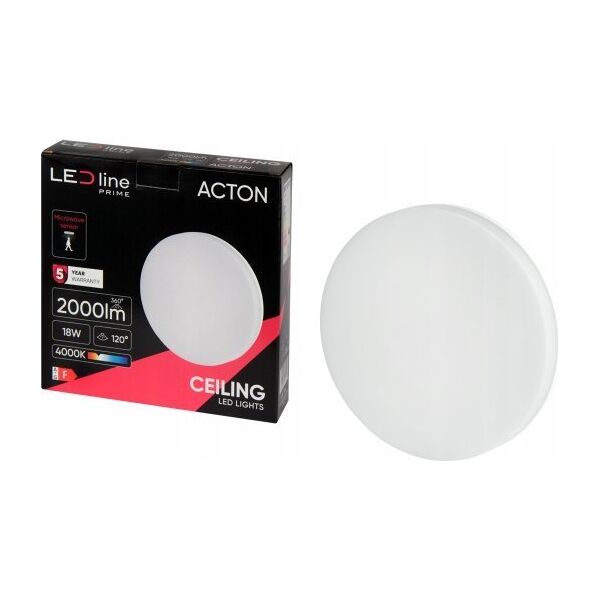 LED φωτιστικό, επιφανειακό, ACTON 18W 2000lm 4000K IP54 στρογγυλό με αισθητήρα κίνησης