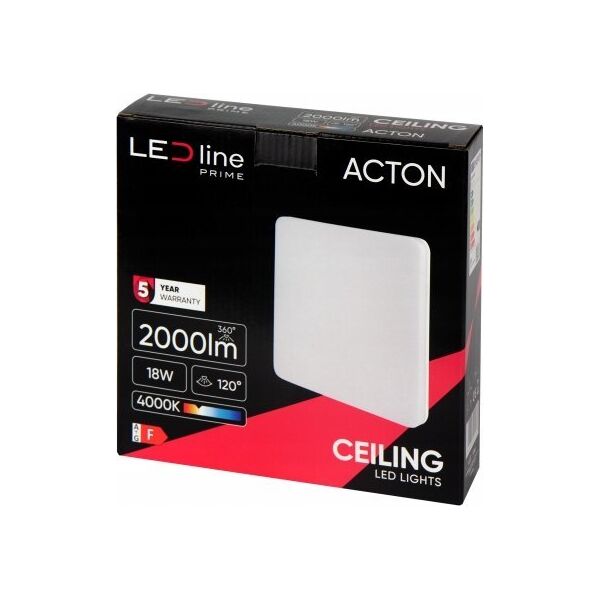 LED φωτιστικό, επιφανειακό, ACTON 18W 2000lm 4000K IP54 τετράγωνο