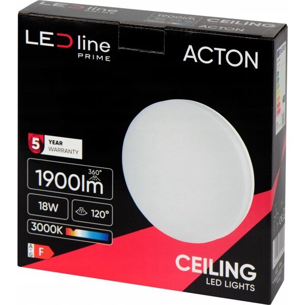 Φωτιστικό LED, επιφανειακό, ACTON 18W 1900lm 3000K IP54 στρογγυλό