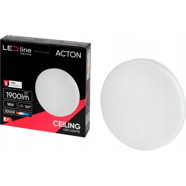 Φωτιστικό LED, επιφανειακό, ACTON 18W 1900lm 3000K IP54 στρογγυλό