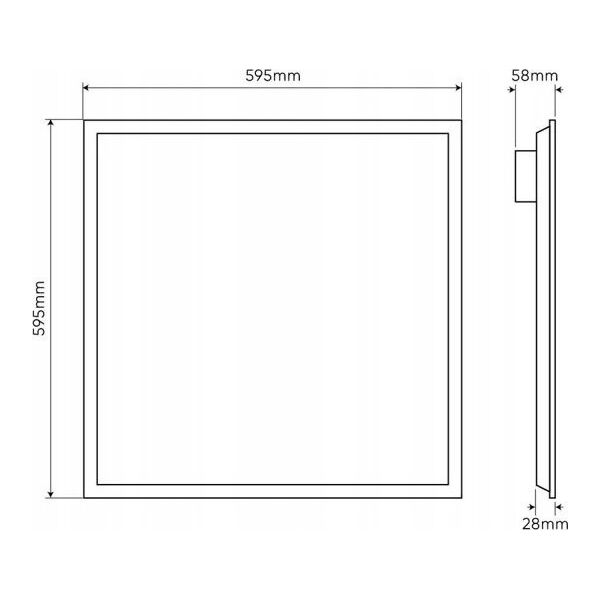 LED φωτιστικό πάνελ 40W, 60x60cm, 4800lm, 120lm/W, ουδέτερο λευκό 4000K, 0-10V ελεγχόμενο, LED line PRIME