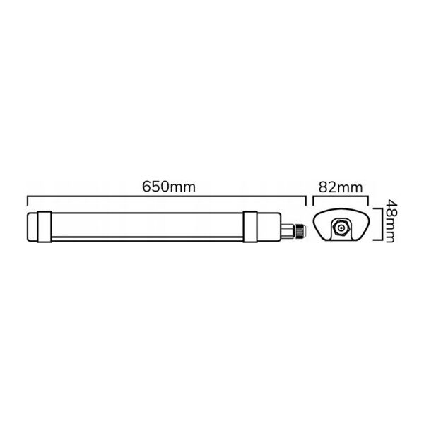 Ερμητικός φωτιστικός σωλήνας TRI-PROOF, 230Vac, 30W, 3600lm, 65cm, IP65, 4000K, LEDOM