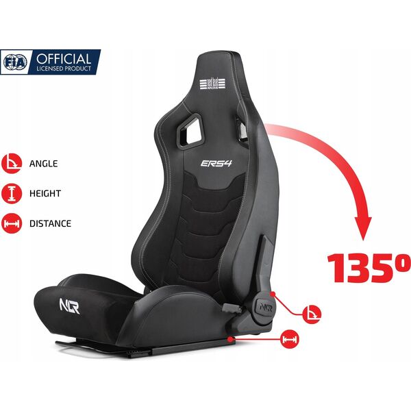 Next Level Racing ERS4 Elite Reclining Seat - PU-Leder & Wildleder Edition  