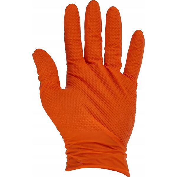 Νιτριλοειδή γάντια SOLID GRIP 50τμχ. μέγεθος M πορτοκαλί (10)