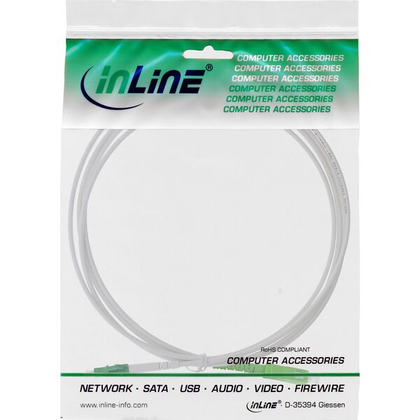 InLine InLine® Fiber Optical Simplex Cable, FTTH, LC/APC 8° to SC/APC 8°, 9/125µm, OS2, 10m